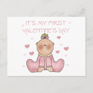 1st valentin för flicka dag helg vykort