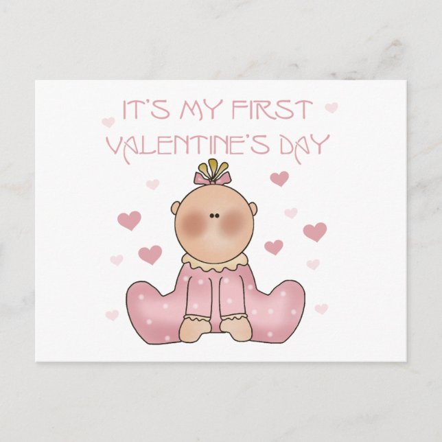 1st valentin för flicka dag helg vykort (Framsida)