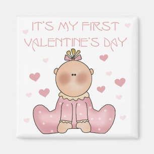 1st valentin för flicka dag magnet