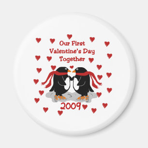1st valentines day 2009 för pingvin magnet