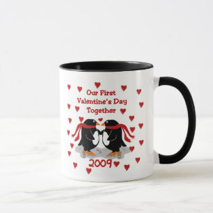 1st valentines day 2009 för pingvin mugg
