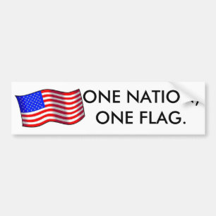 1usa1-med EN NATION, EN FLAGGA Bildekal