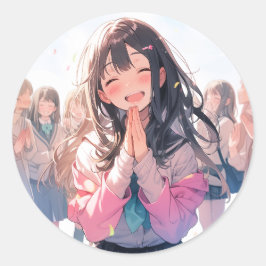 【20枚セット】感謝シール|寿司娘 GenerativeAI Runt Klistermärke