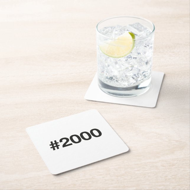 2000 Hashtag 25 födelsedagsdagen Underlägg Papper Kvadrat (Insitu)