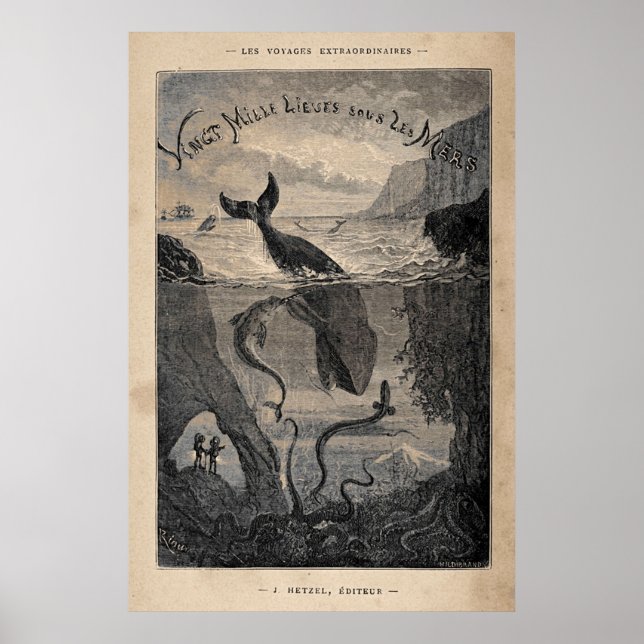 2000 Leagues under Sea Frontispiece 1871 Poster (Framsidan)