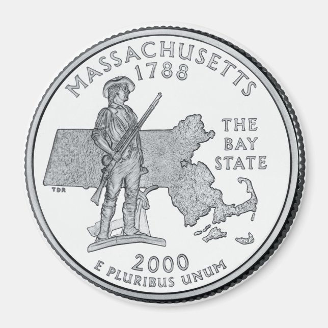 2000 Massachusetts State Quarter magnet (Framsidan)