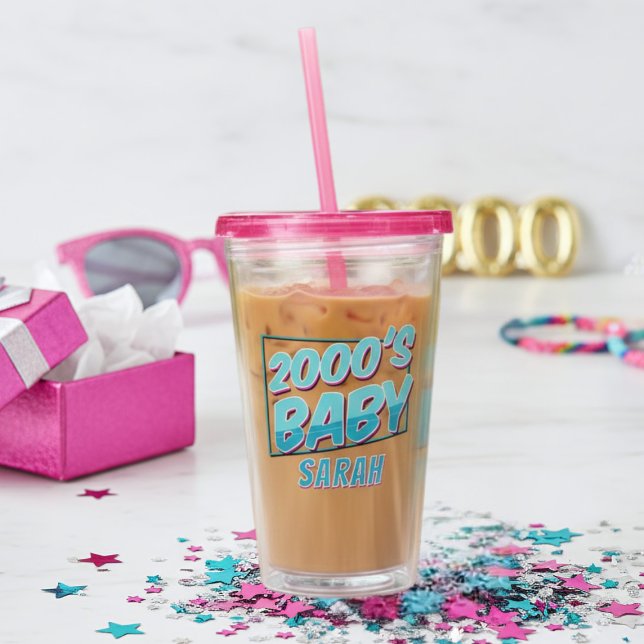 2000 Nostalgiskt throwback akrylttumlare Baby Take Away Mugg (2000's Baby? Just add your name to this fun acrylic tumbler )