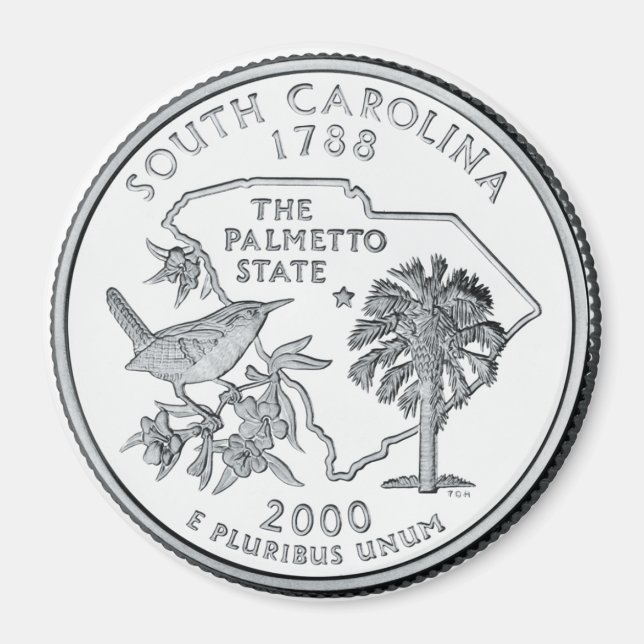 2000 South Carolina State Quarter Magnet (Framsidan)
