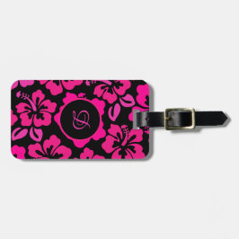 2000-talets moderna hibiscus tropiska blommönster bagagebricka