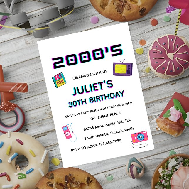2000-talets syre party blank 30års födelsedag inbjudningar (Skapare uppladdad)
