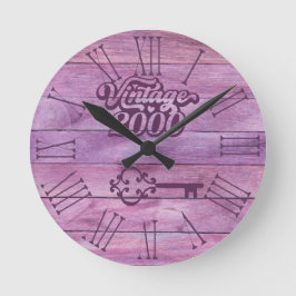 2000 Vintage Akrylväggslås Rund Klocka