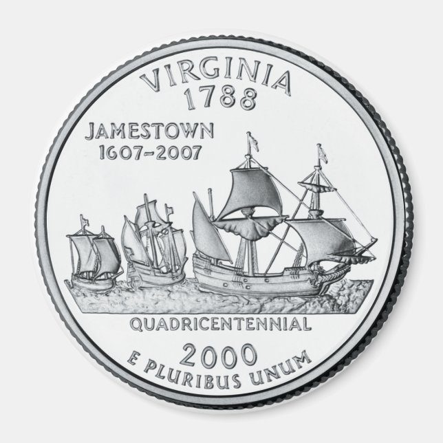 2000 Virginia State Quarter magnet (Framsidan)