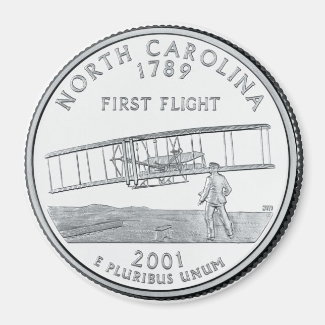 2001 North Carolina State Quarter Magnet (Framsidan)