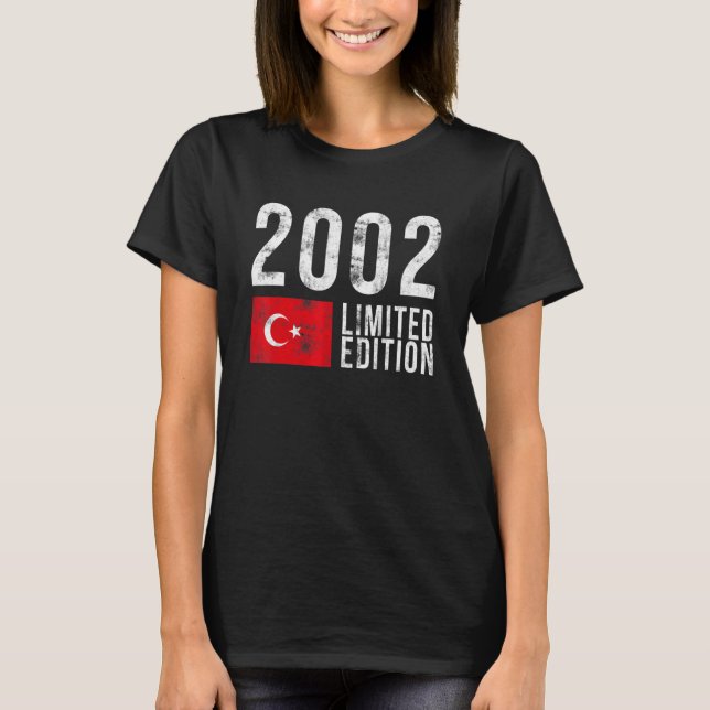 2002 års Begränsada utgåva Turkiet med Flagga föde T Shirt (Framsida)