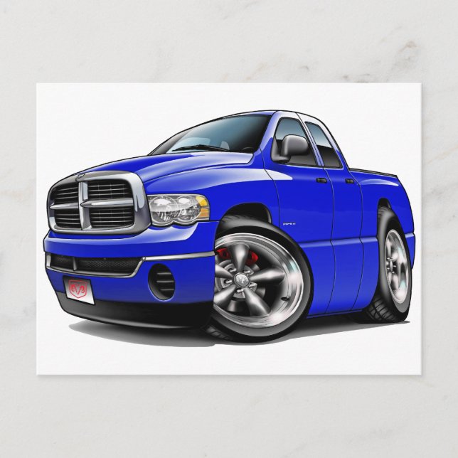 2003-08 Ram Quad Blue Lastbil Vykort (Framsida)