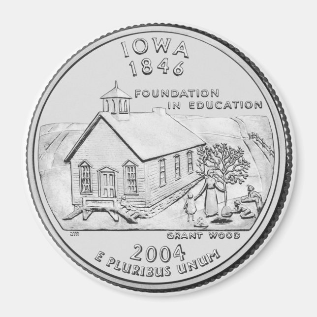 2004 Iowa State-kvartalsmagnet Magnet (Framsidan)