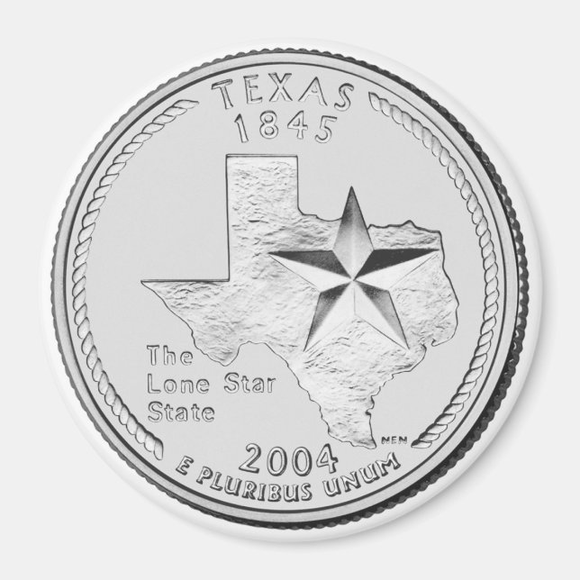 2004 Texas State Quarter magnet (Framsidan)