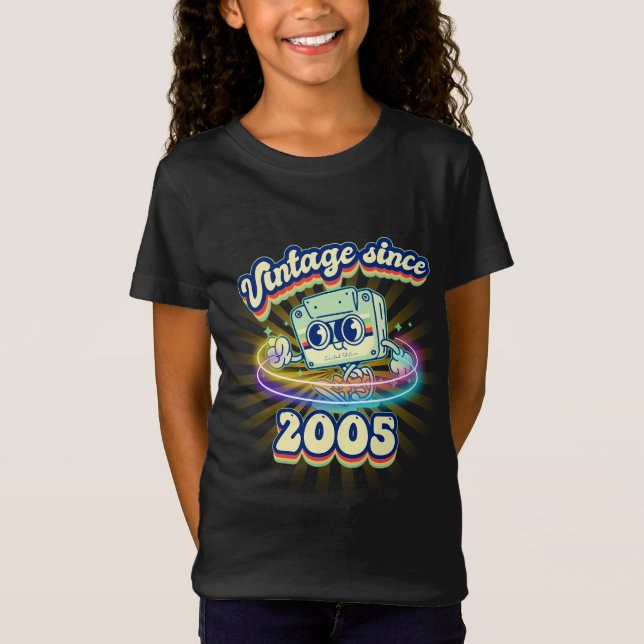 2005 Born Retro Vibes Kassettband 20:e födelsedage T Shirt (Framsida)