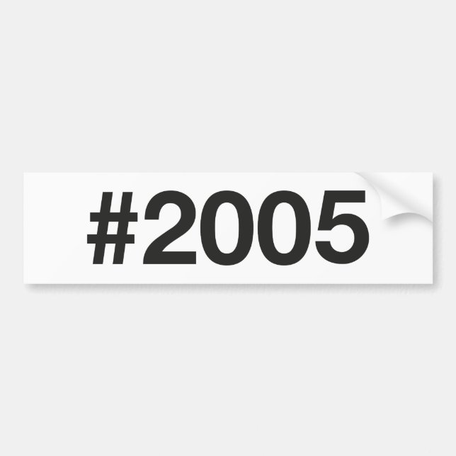 2005 Hashtag 20 födelsedagsdagen Bildekal (Framsidan)