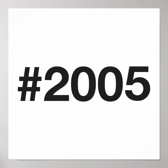 2005 Hashtag 20 födelsedagsdagen Poster (Framsidan)