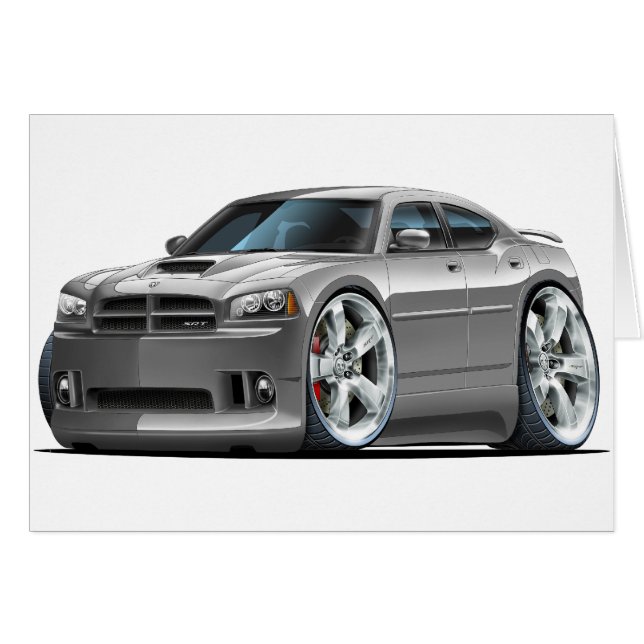 2006-10 Charger SRT8 Grått Car Hälsningskort (Framsidan Horizontal)