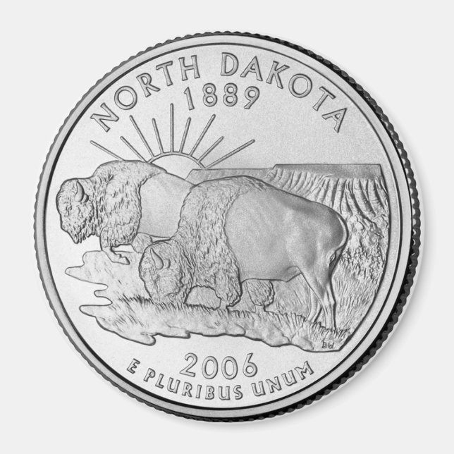 2006 North Dakota State Quarter Magnet (Framsidan)