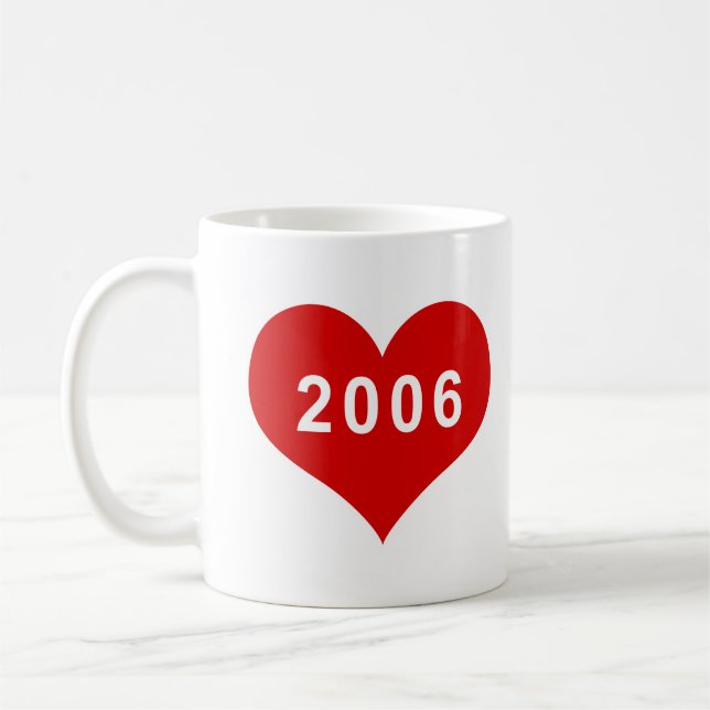 2006 Rött Kärlekshjärta Kaffemugg (Vänster)