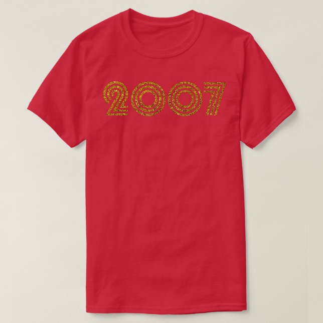 2007 Åldersår Glitter T Shirt (Design framsida)