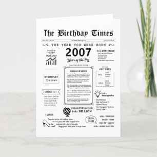 2007 År du föddes födelsedagskort Tack Kort