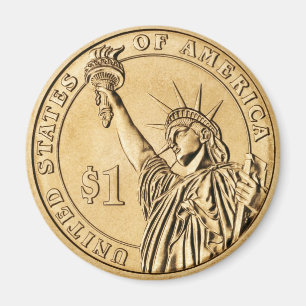 2007 presidents- en dollar myntar från U.S.-minte Magnet