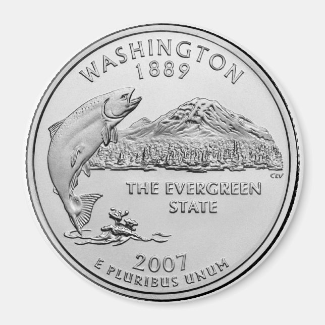 2007 Washington State Quarter Magnet (Framsidan)