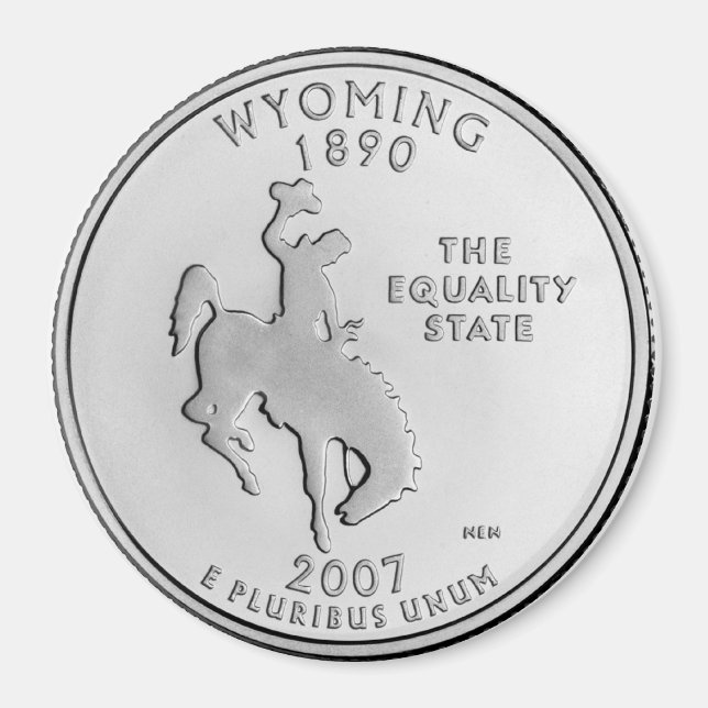 2007 Wyoming State Quarter Magnet (Framsidan)