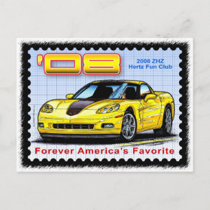 2008 ZHZ Hertz Roligt Klubb Rental Edition Corvett Vykort