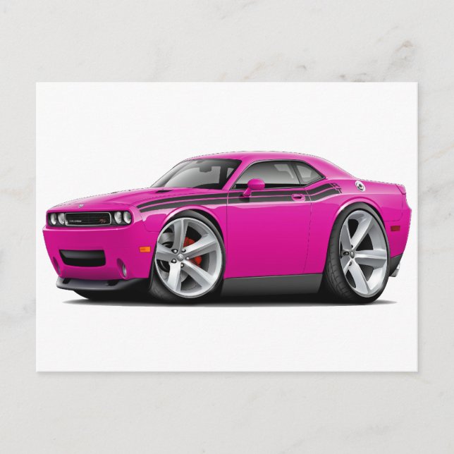 2009-11 Challenger RT Fuschia-Black Car Vykort (Framsida)