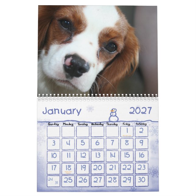 2009-2010 stolt Spanielkalender för kung Charles Kalender (Jan 2027)