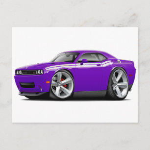 2009-2011 Challenger RT Lila-White Car Vykort