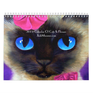2009 kalenderkatter & blommor målar…, - Skrädd Kalender