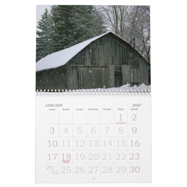 2009 - Ladugårdar av centralen Pennsylvania Kalender (Jan 2027)