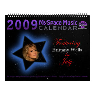 2009 MYSPACEMUSICCALENDAR som presenterar BRITTANY Kalender