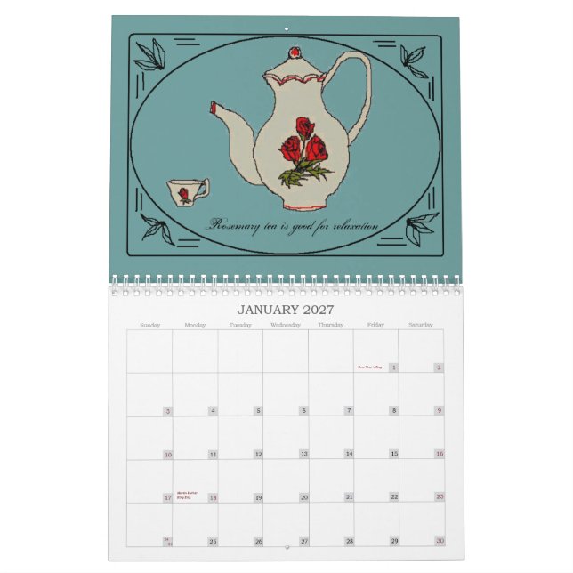 2009 skräddarsy tekannor - kalender (Jan 2027)