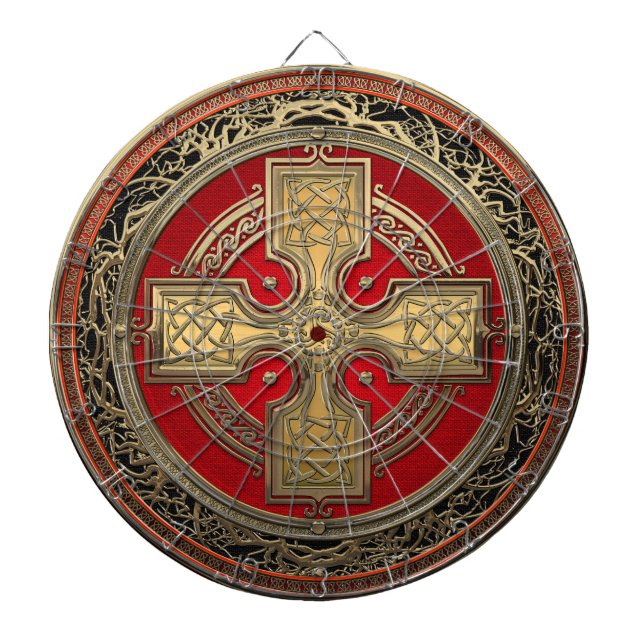 [200] Anktens keltiska Helig Guld Knot Kor Darttavla (Framsidan)
