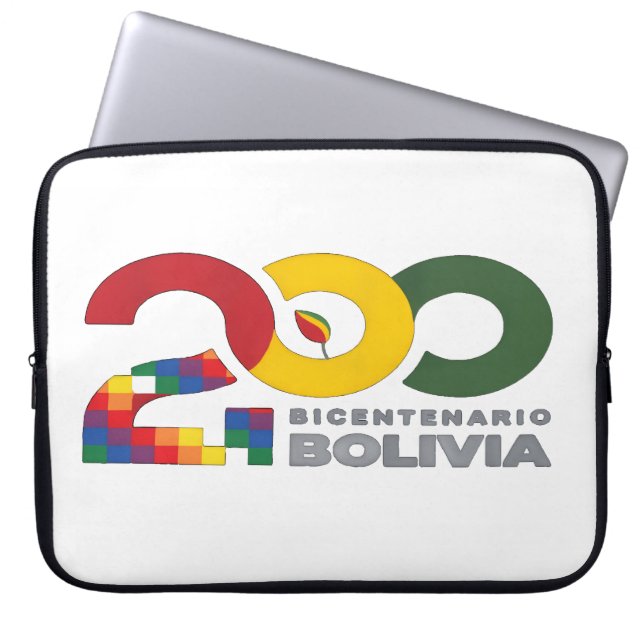 200 år Bolivia bicentenario Laptop Fodral (Framsidan)