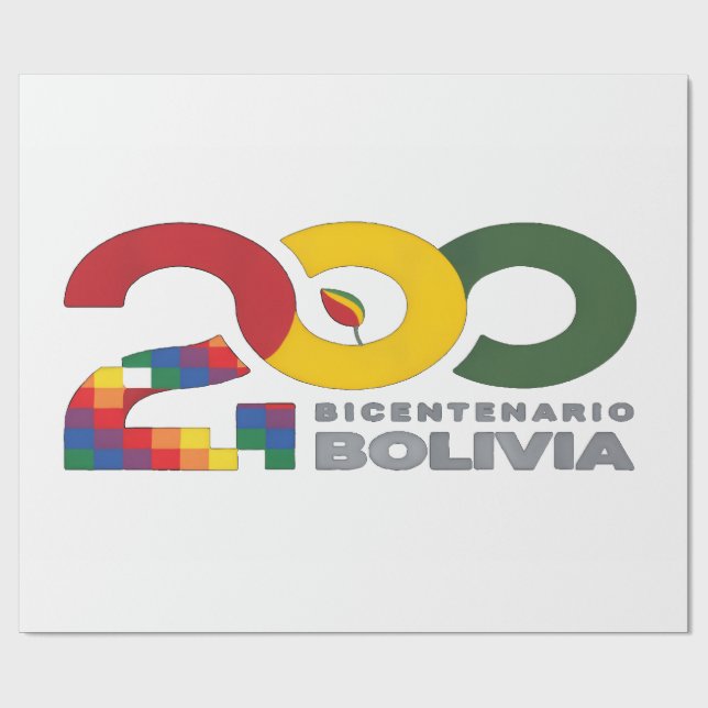 200 år Bolivia bicentenario Presentpapper (Platt)