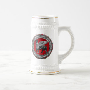[200] Assyrian Winged Bull: Silver & Black Lamassu Sejdel