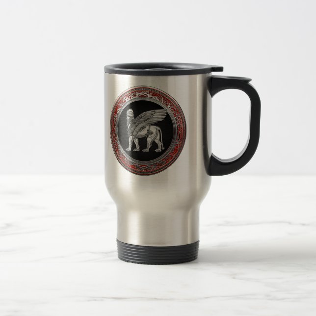 [200] Assyriansk vind Lejon - Silver Lamassu Resemugg (Höger)