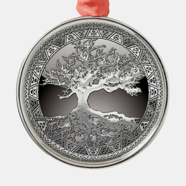 [200] Celtic livets träd [silver] Julgransprydnad Metall (Framsidan)