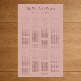 200 enkelt sittdiagram för Cinnamon Ro Bröllop Poster