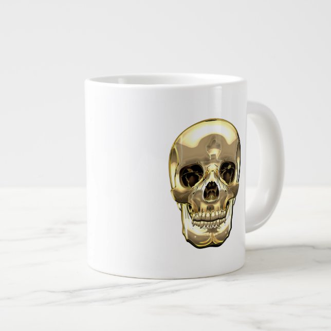 [200] Golden Human Skull Jumbo Mugg (Framsida höger)