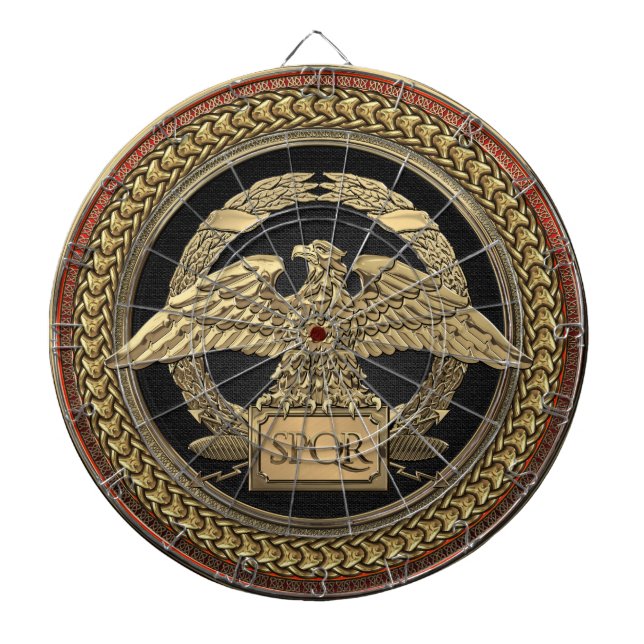 [200] Guld Roman Imperial Eagle på Guld Medallion Darttavla (Framsidan)