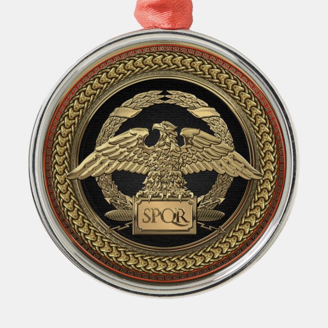 [200] Guld Roman Imperial Eagle på Guld Medallion Julgransprydnad Metall (Framsidan)